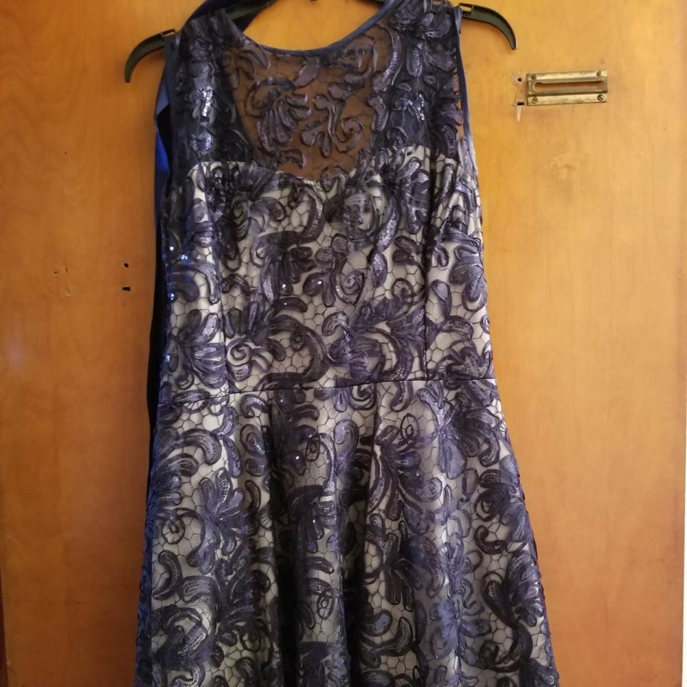 Sally Blue Sequin Cocktail Dress size 2XL (fits more like an XL)